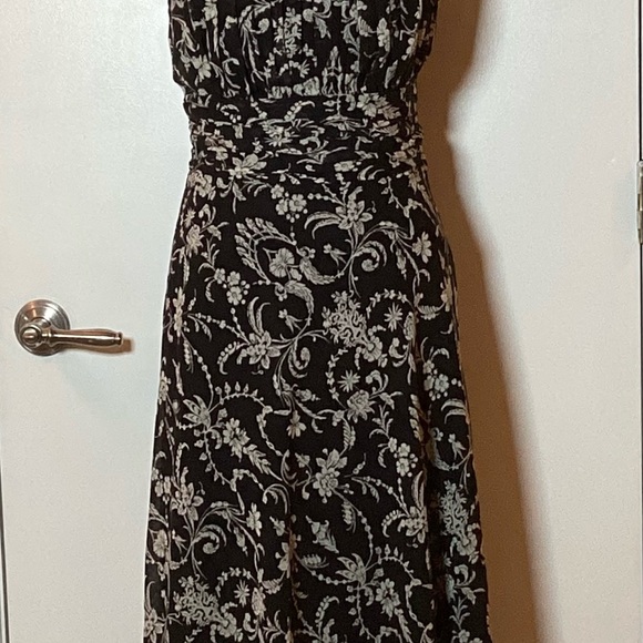 🩵NWT🩵 Studio 1940 Maxi Sleeveless Dress Womens 6 Black Floral Lined Tie Zipper - Picture 3 of 7